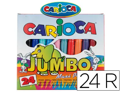 Imagen Rotulador carioca jumbo c/24 colores -punta gruesa