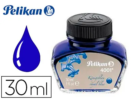 Imagen Tinta estilografica pelikan 4001 azul real frasco 30 ml