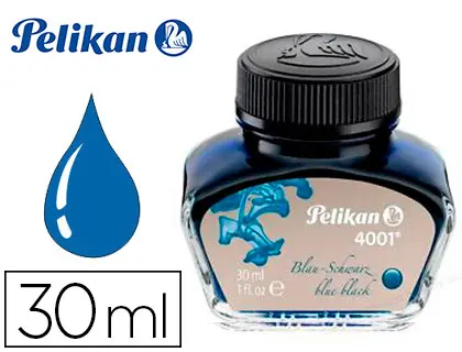 Imagen Tinta estilografica pelikan 4001 negro / azul frasco 30 ml