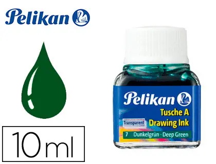 Imagen Tinta china pelikan verde oscuro n.7 frasco 10 ml