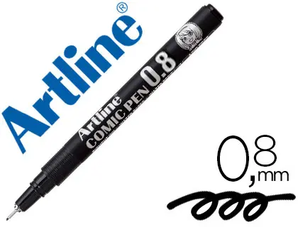 Imagen Rotulador artline calibrado micrometrico negro comic pen ek-288 punta poliacetal 0,8 mm resistente al agua