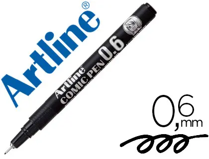 Imagen Rotulador artline calibrado micrometrico negro comic pen ek-286 punta poliacetal 0,6 mm resistente al agua