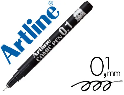 Imagen Rotulador artline calibrado micrometrico negro comic pen ek-281 punta poliacetal 0,1 mm resistente al agua