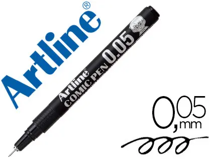 Imagen Rotulador artline calibrado micrometrico negro comic pen ek-2805 punta poliacetal 0,05 mm resistente al agua
