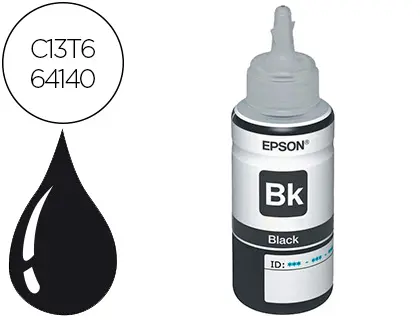 Imagen Tinta epson t6641 et2500/2550/ /14000/l475/565/575/4500 negro botella 70 ml 4.000 pag