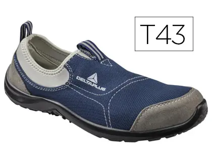 Imagen Zapatos de seguridad deltaplus de poliester y algodon con plantilla y puntera - color azul marino talla 43