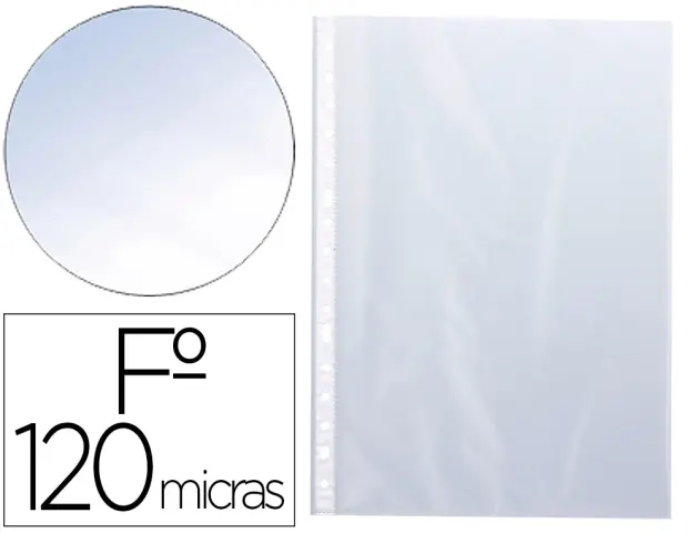 Imagen Funda multitaladros q-connect folio 120 mc cristal bolsa de 10 unidades