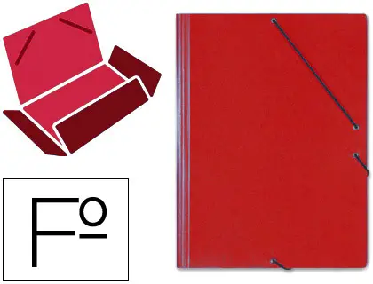 Imagen Carpeta gomas solapas carton saro tamaño folio rojo