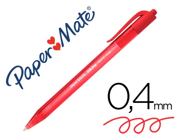 Imagen Boligrafo paper mate inkjoy 100 retractil punta media rojo