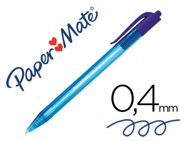 Imagen Boligrafo paper mate inkjoy 100 retractil punta media azul