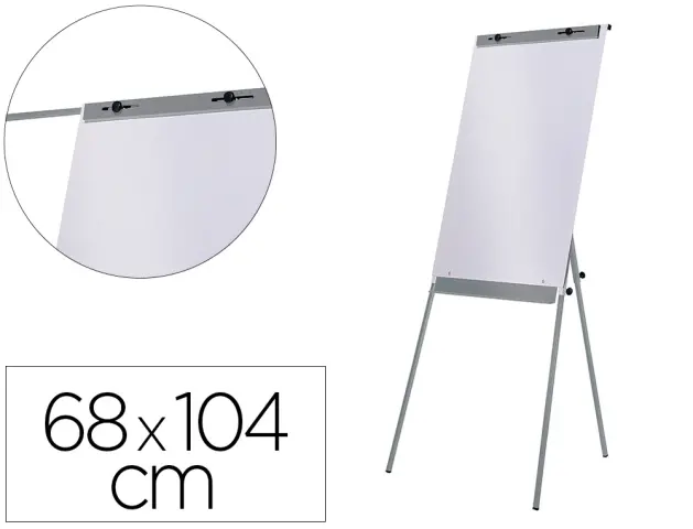 Imagen Pizarra blanca rocada con tripode para conferencias magnetica lacada brazo extensible 68x104 cm altura