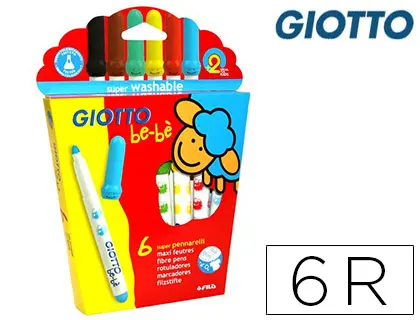 Imagen Rotulador giotto super bebe caja de 6 colores surtidos