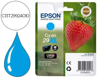 Imagen Ink-jet epson home 29xl t2992 xp435/330/335/332/430/235/432 cian 450 pag