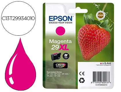 Imagen Ink-jet epson home 29xl t2993 xp435/330/335/332/430/235/432 magenta 450 pag