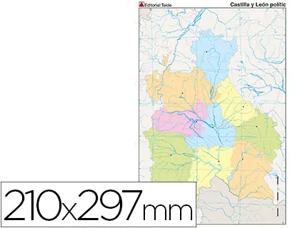 Imagen Mapa mudo color din a4 castilla-leon politico