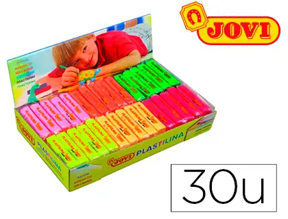 Imagen Plastilina jovi 70f tamao pequeo caja de 30 unidades colores fluorescentes