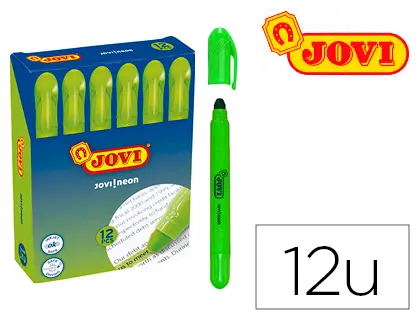 Imagen Marcador de cera gel jovi fluorescente verde caja de 12 unidades