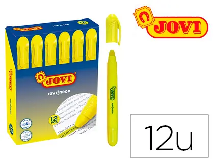Imagen Marcador de cera gel jovi fluorescente amarillo caja de 12 unidades
