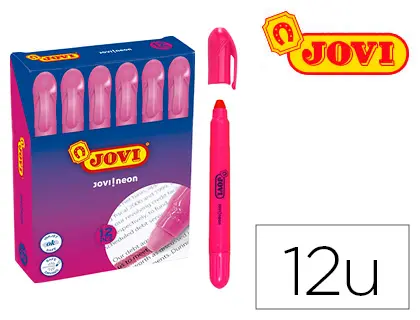 Imagen Marcador de cera gel jovi fluorescente rosa caja de 12 unidades