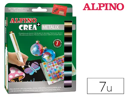 Imagen Rotulador alpino crea metalix caja de 7 colores