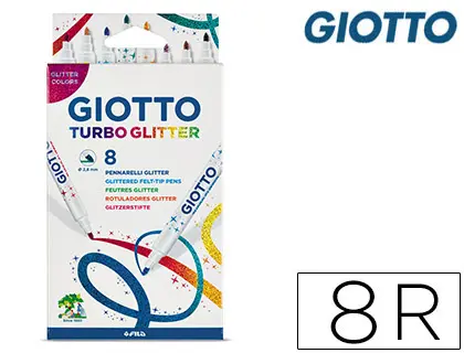 Imagen Rotulador giotto turbo glitter purpurina caja de 8 unidades