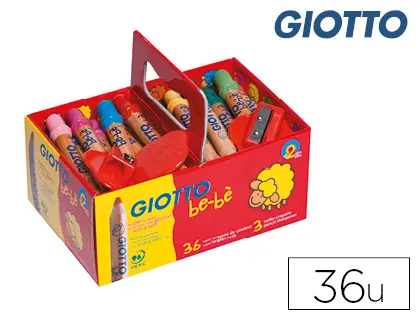 Imagen Lapices de colores giotto bebe super schoolpack de 36 unidades + 3 sacapuntas