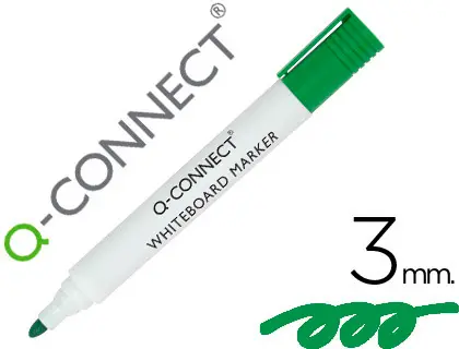 Imagen Rotulador q-connect pizarra blanca color verde punta redonda 3.0 mm