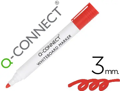 Imagen Rotulador q-connect pizarra blanca color rojo punta redonda 3.0 mm