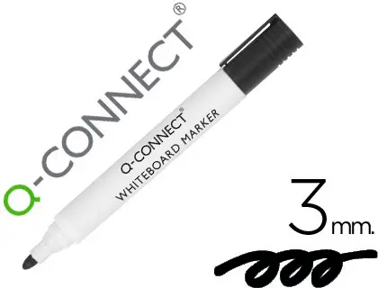 Imagen Rotulador q-connect pizarra blanca color negro punta redonda 3.0 mm
