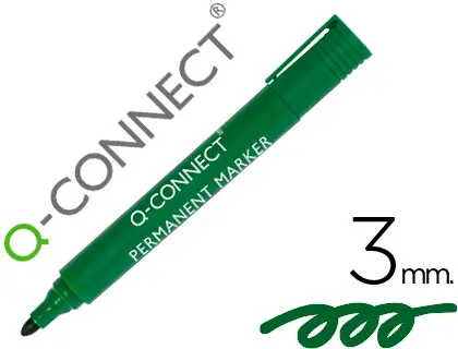 Imagen Rotulador q-connect marcador permanente verde punta redonda 3.0 mm