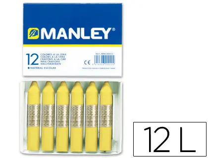 Imagen Lapices cera manley unicolor verde amarillo claro n 47 caja de 12
