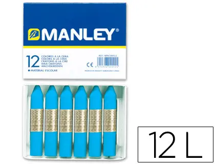 Imagen Lapices cera manley unicolor azul cobalto n 20 caja de 12