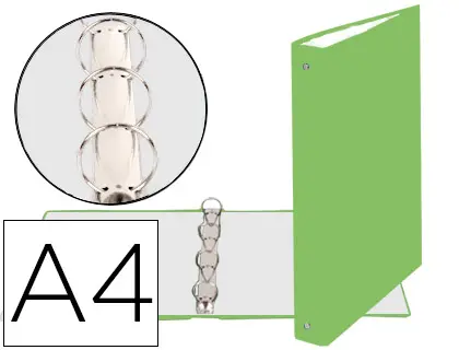 Imagen Carpeta de 4 anillas 30mm redondas exacompta din a4 carton forrado verde anis