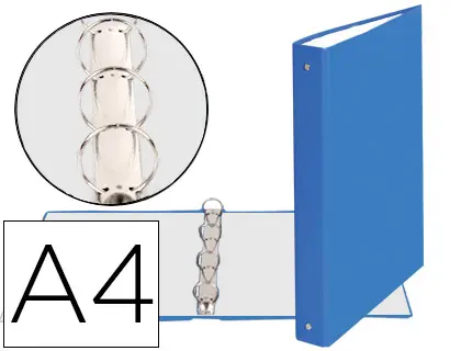 Imagen Carpeta de 4 anillas 30mm redondas exacompta din a4 carton forrado azul claro