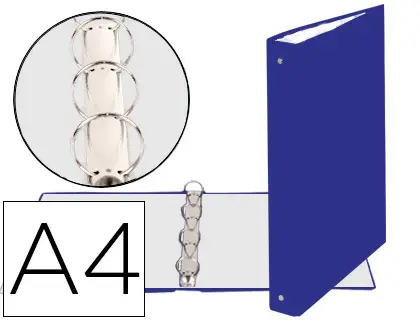 Imagen Carpeta de 4 anillas 30mm redondas exacompta din a4 carton forrado azul