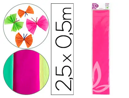 Imagen Papel crespon liderpapel 50 cm x 2,5 m 34g/m2 rosa fluorescente