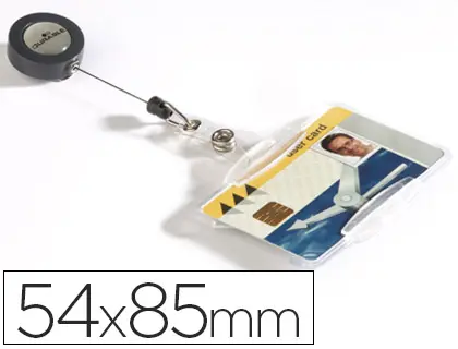 Imagen Identificador con cordon extensible durable uso vertical/horizontal 54x85 mm
