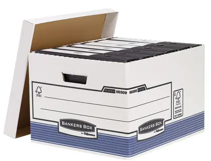 Imagen Cajon fellowes carton reciclado para almacenamiento de archivo capacidad 4 cajas de archivo tamaño folio
