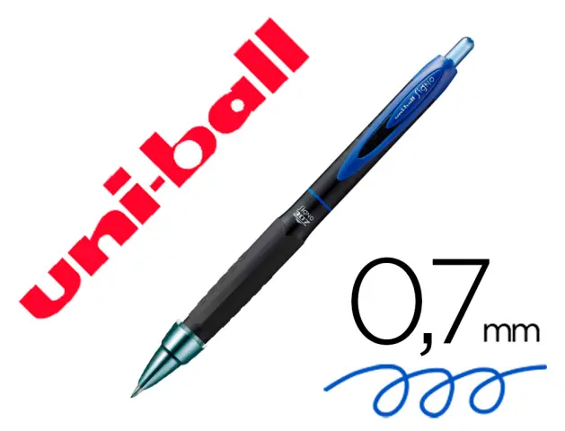Imagen Boligrafo uni-ball roller umn-307 retractil 0,7 mm tinta gel azul