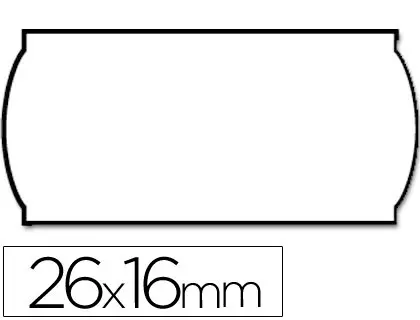 Imagen Etiquetas meto onduladas 26x16 mm blanca adh. 1 removible rollo de 1200 etiquetas troqueladas para etiquetadora tovel