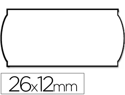 Imagen Etiquetas meto onduladas 26x12 mm blanca adh. 1 removible rollo de 1500 etiquetas troqueladas para etiquetadora tovel