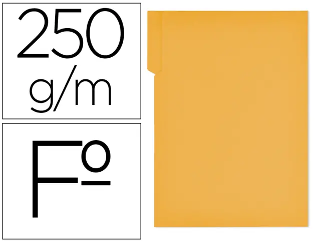 Imagen Subcarpeta cartulina gio folio pestaa derecha 250 g/m2 amarillo
