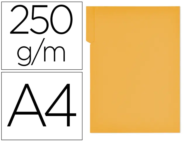 Imagen Subcarpeta cartulina gio din a4 pestaa derecha 250 g/m2 amarillo