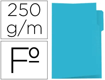 Imagen Subcarpeta cartulina gio folio pestaa izquierda 250 g/m2 azul