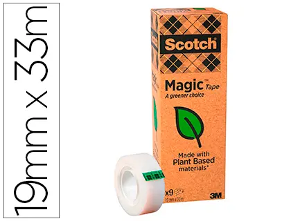 Imagen Cinta adhesiva scotch magic 33x19 mm pack de 9 rollos