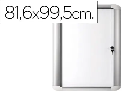 Imagen Vitrina de anuncio bi-office magnetica 816x995 mm para exterior con marco de aluminio y cerradura