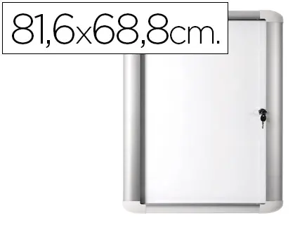 Imagen Vitrina de anuncio bi-office magnetica 816x688 mm para exterior con marco de aluminio y cerradura