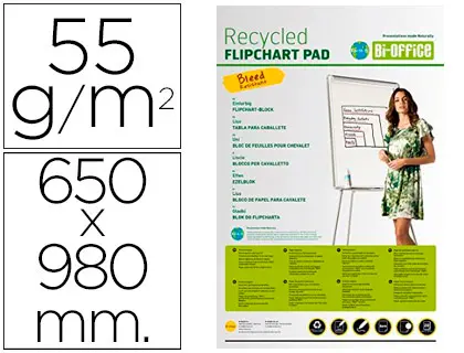 Imagen Bloc congreso bi-office papel reciclado 55 grs 650x980 mm