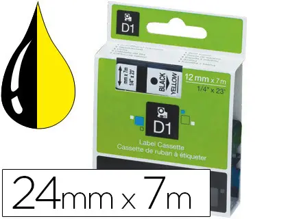 Imagen Cinta dymo 1000 negro-amarillo 24 mm x 7 m d1