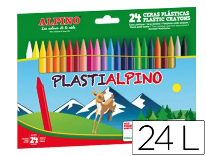 Imagen Lapices cera plastialpino caja de 24 colores